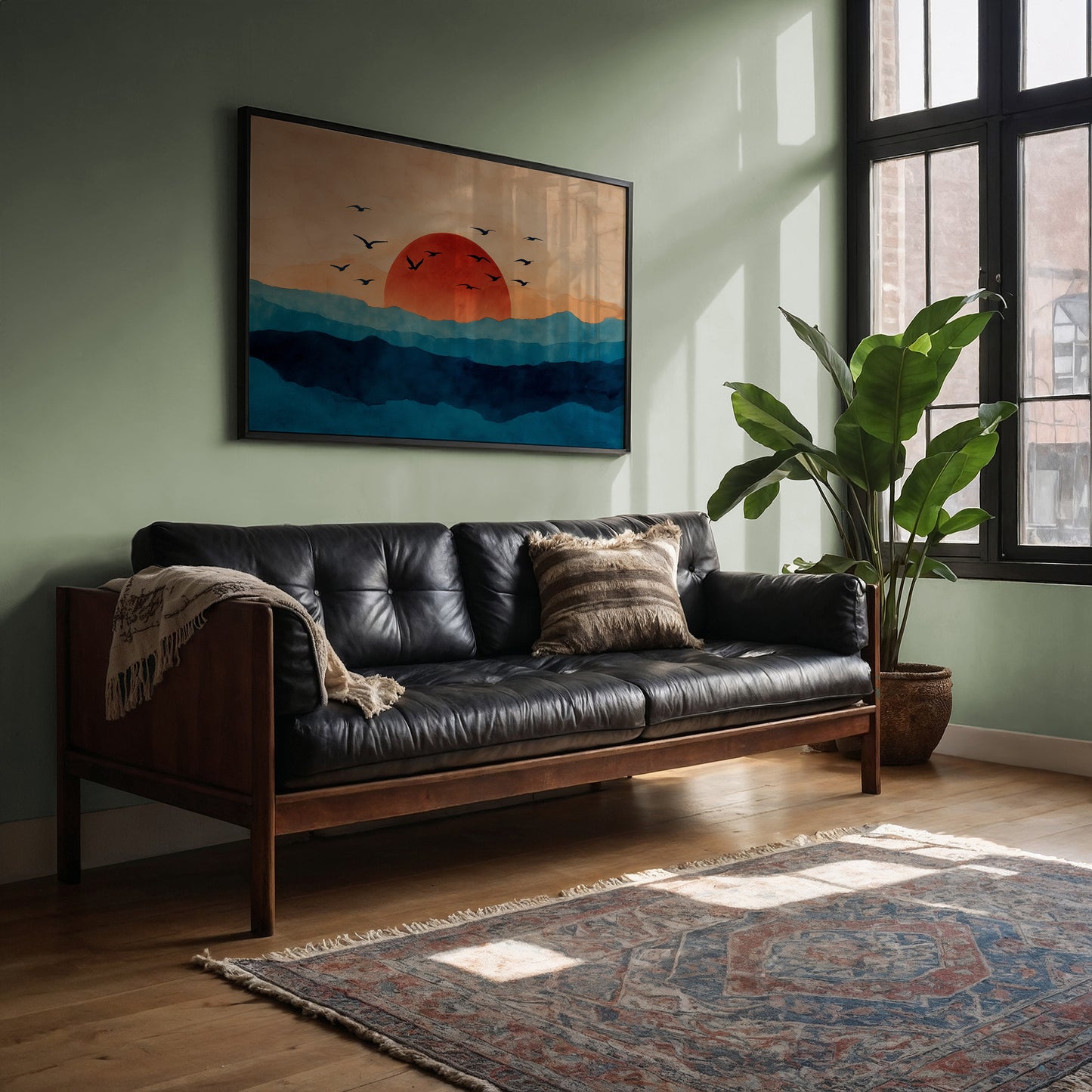 Birds Circle Morning's Coral Rise