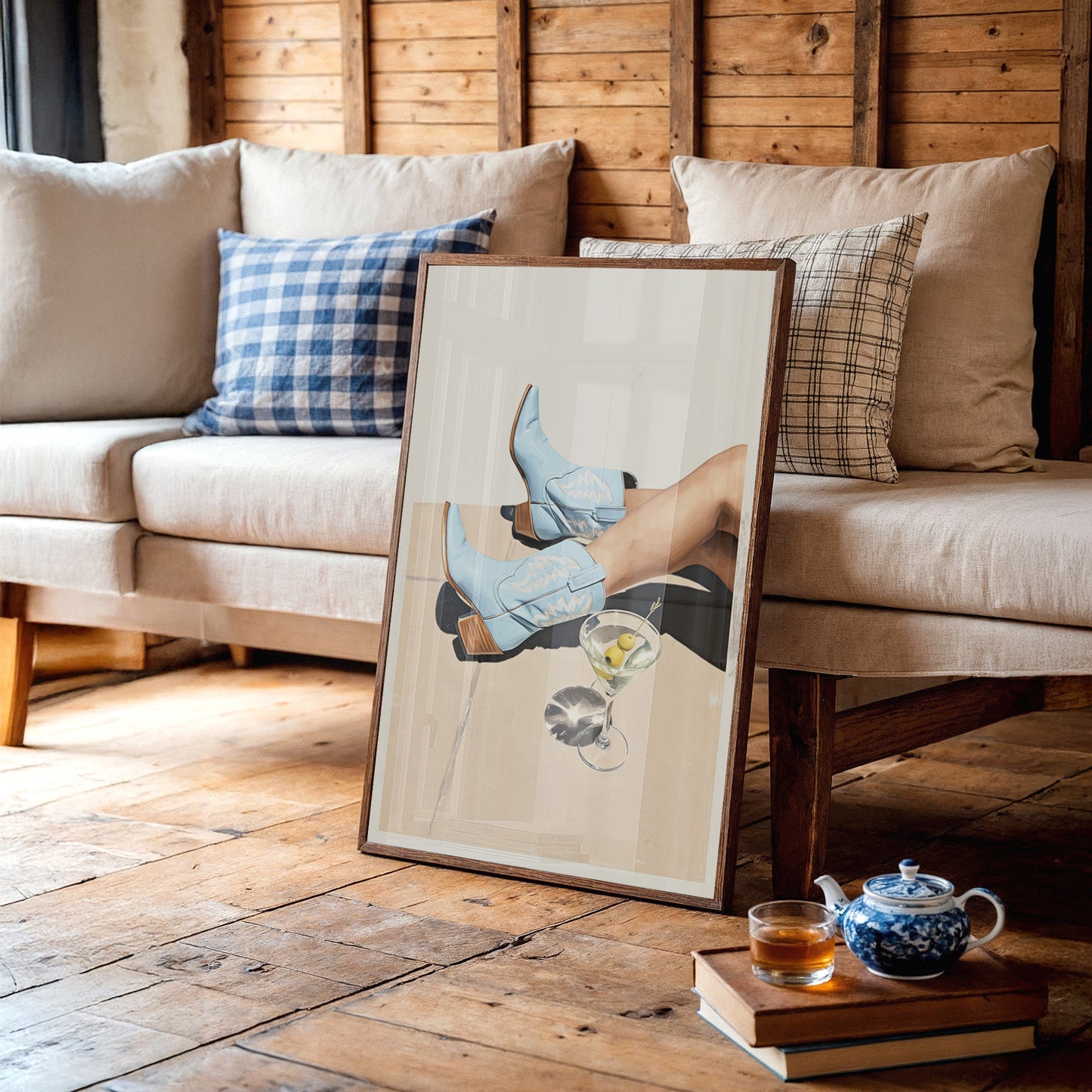 Sky Blue Boots Sip Afternoon Olives