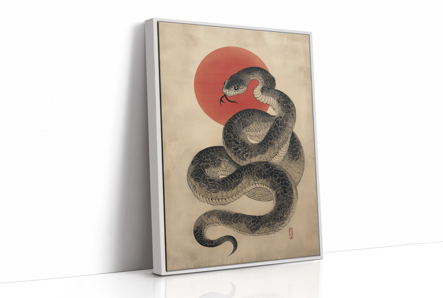 Serpent Coils Under Rising Sun