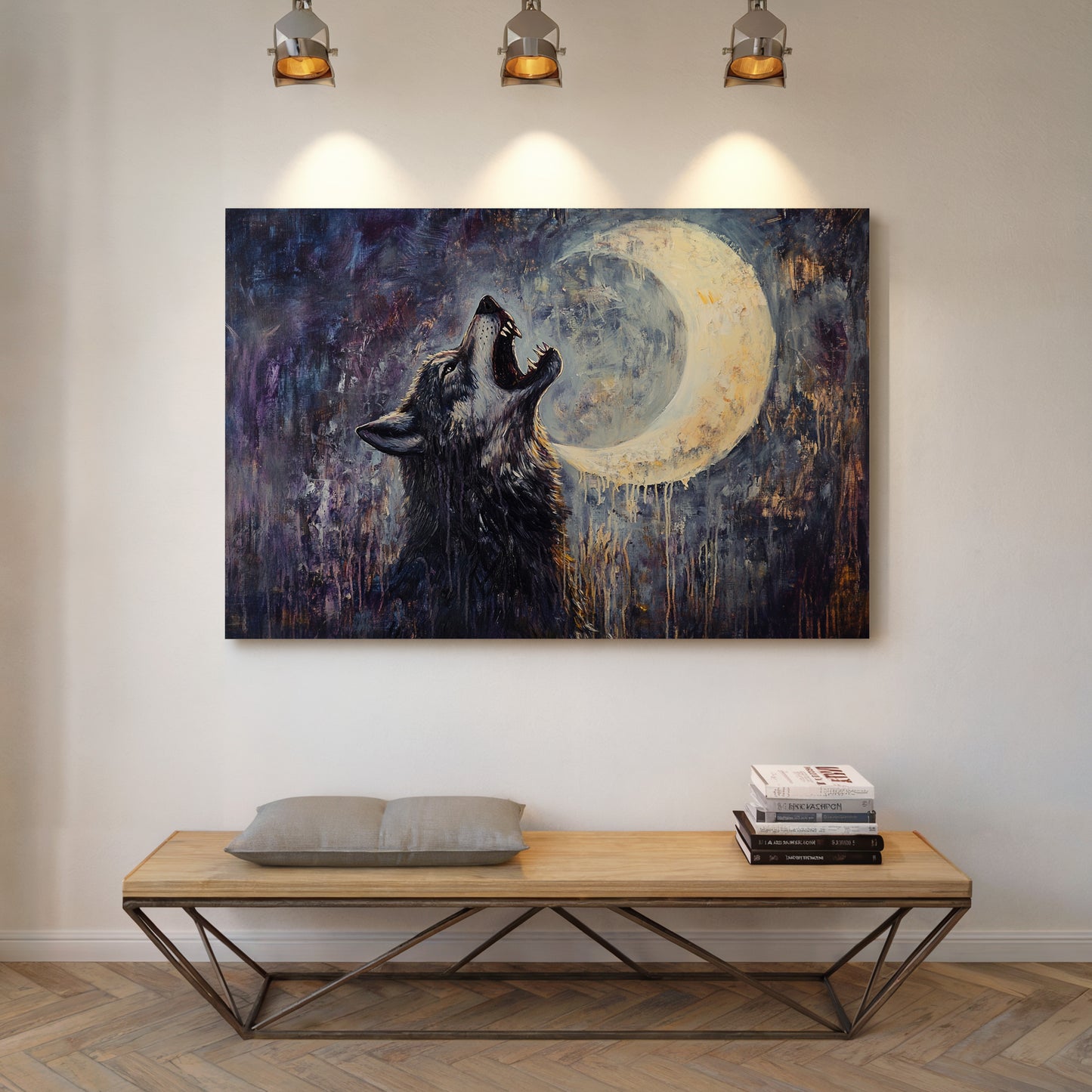 Lone Wolf Howl Under the Moon