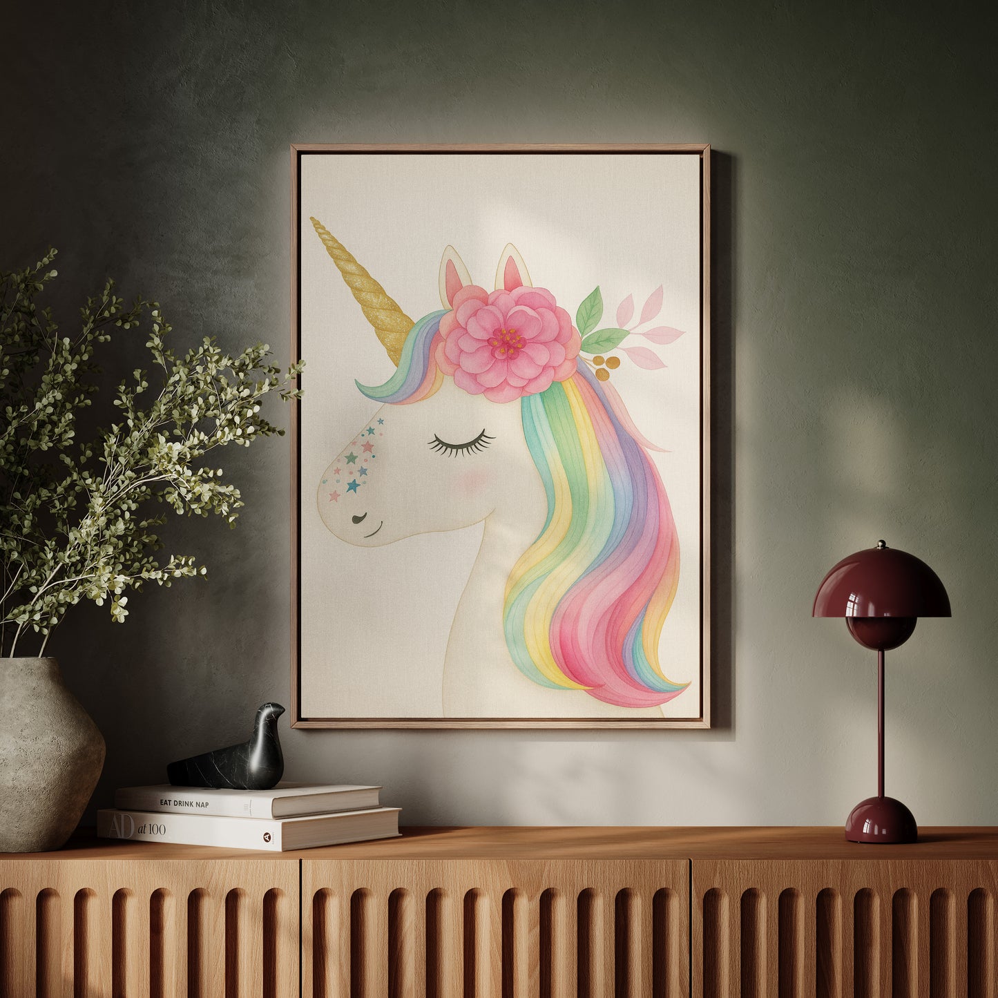 Starlit Unicorn with Rainbow Mane