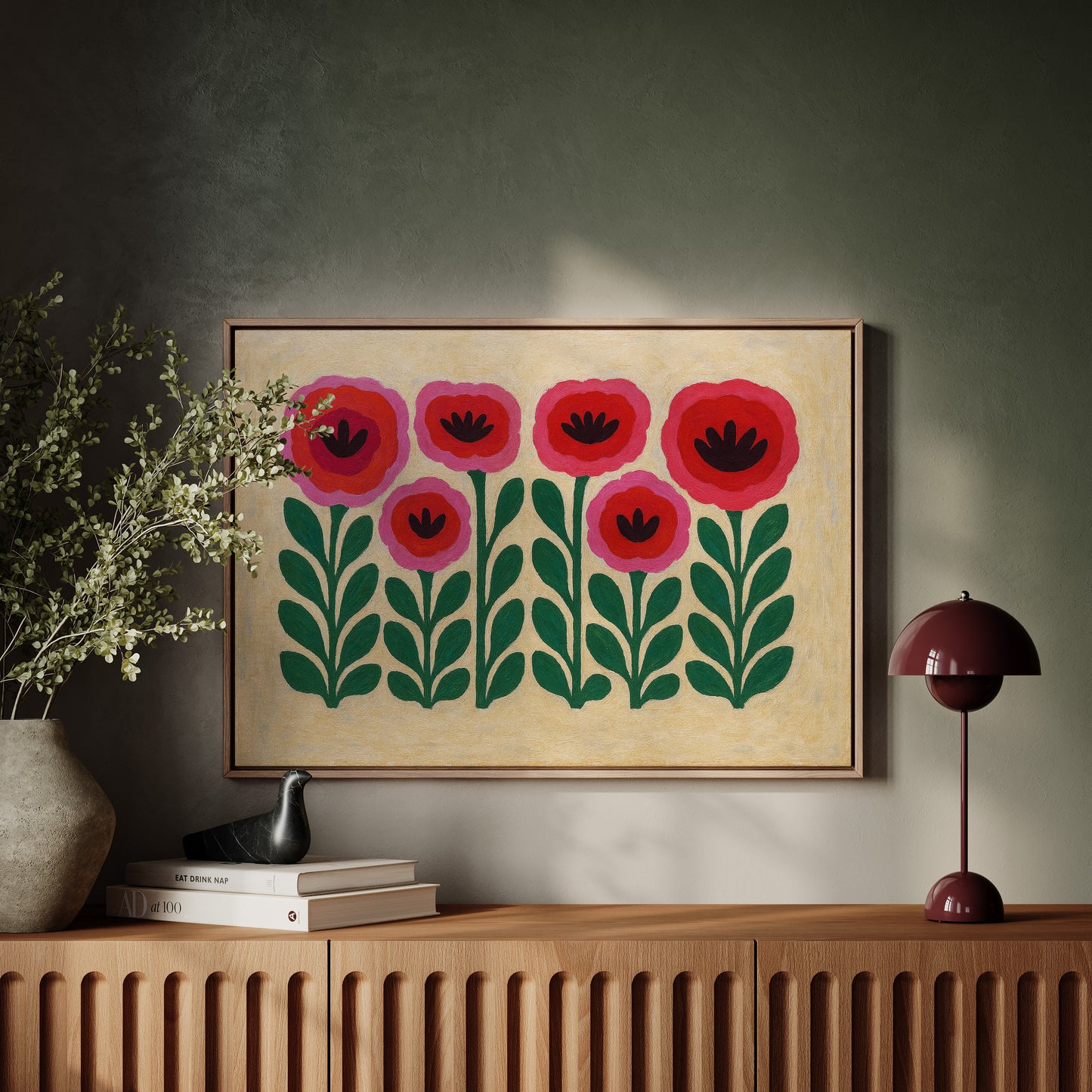 Folk Garden – Scandinavian Poppy Wall Art