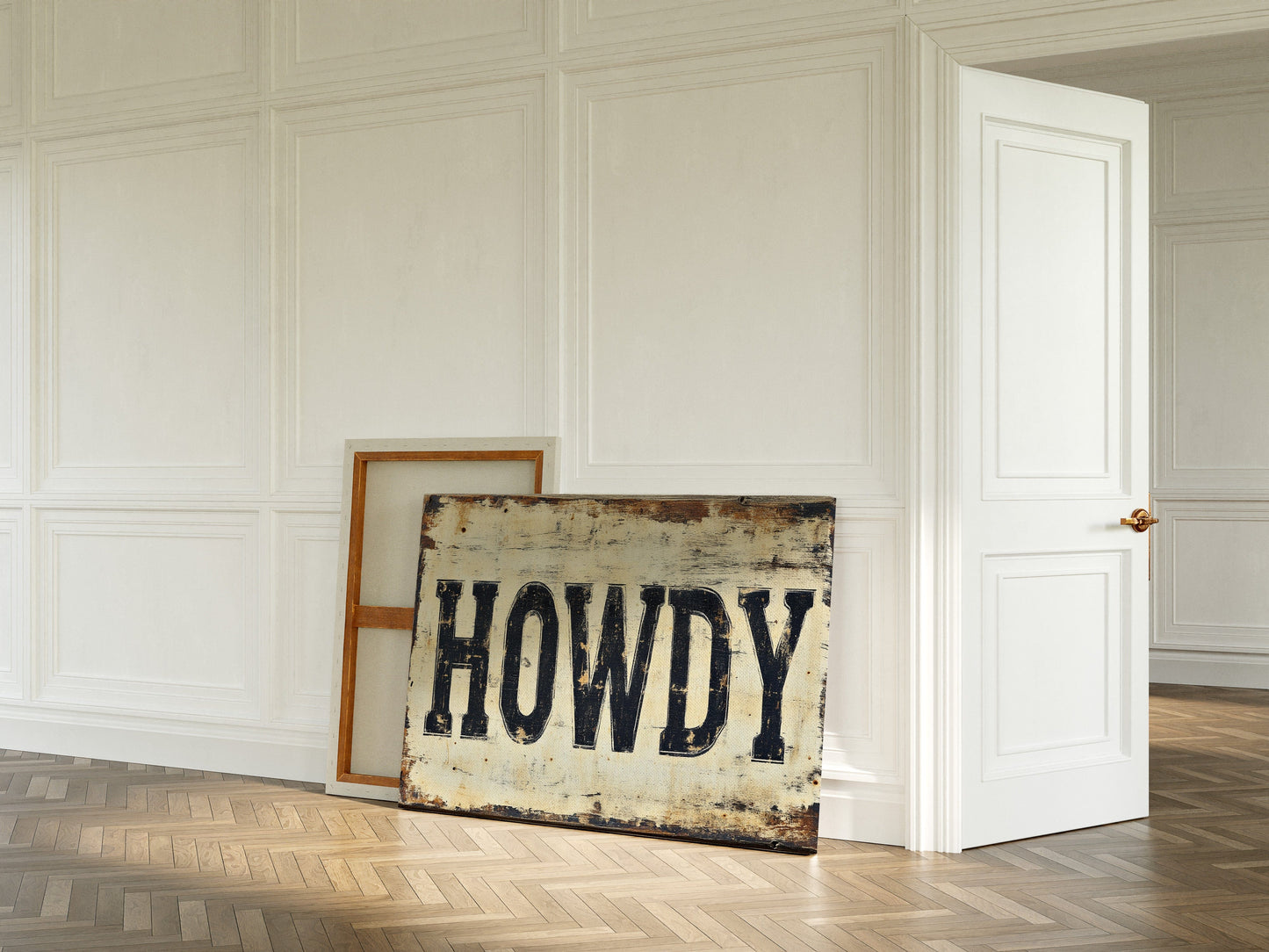 Rustic “Howdy” Western Wall Art