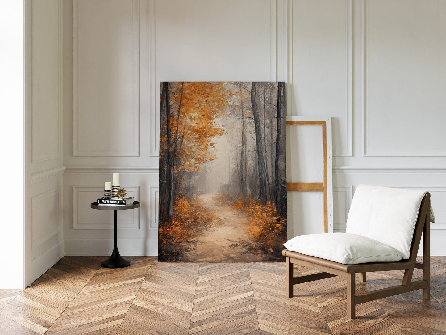 Golden Autumn Pathway Canvas Print - Tranquil Nature Art - Gallery Canvas image 6