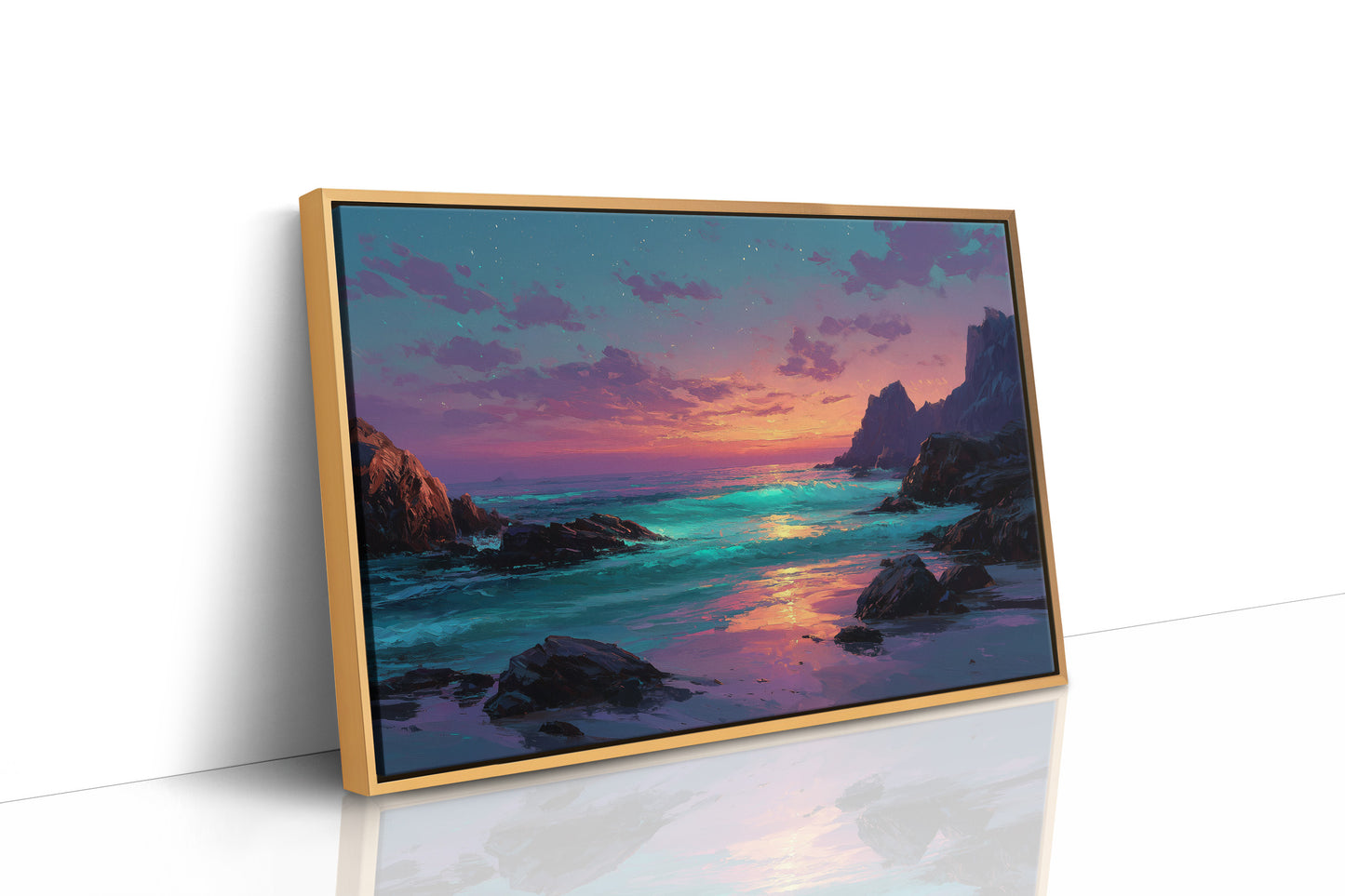 Neon Dusk on the Shore