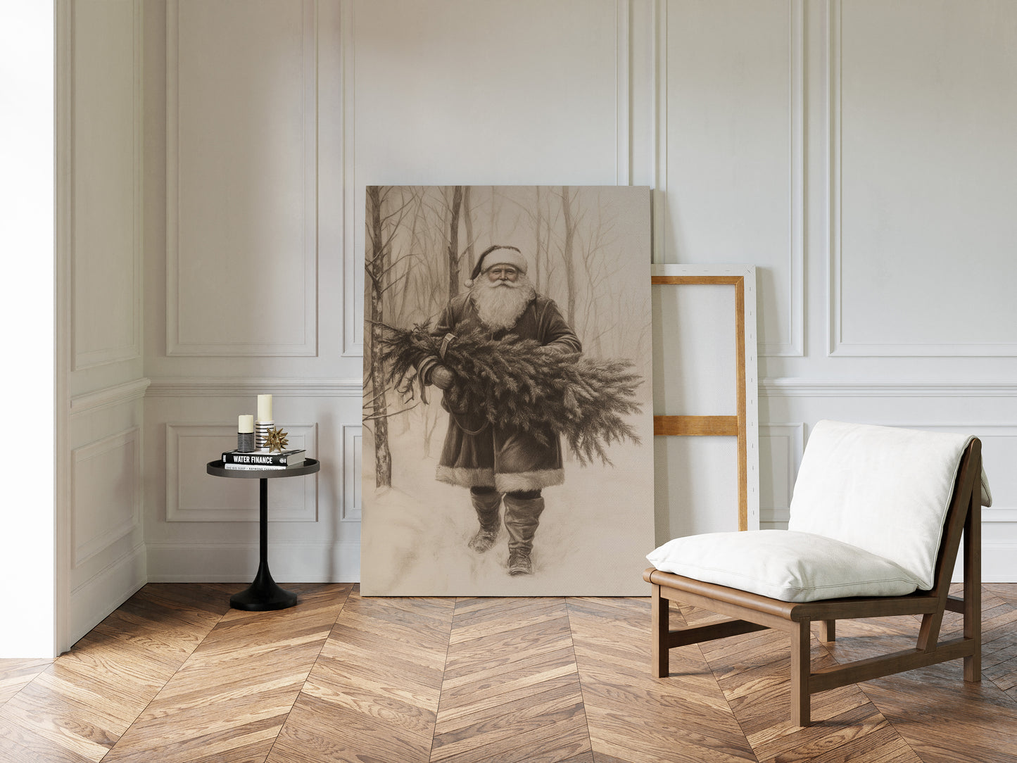 Vintage Santa Claus Drawing - Festive Holiday Art - Gallery Canvas image 14