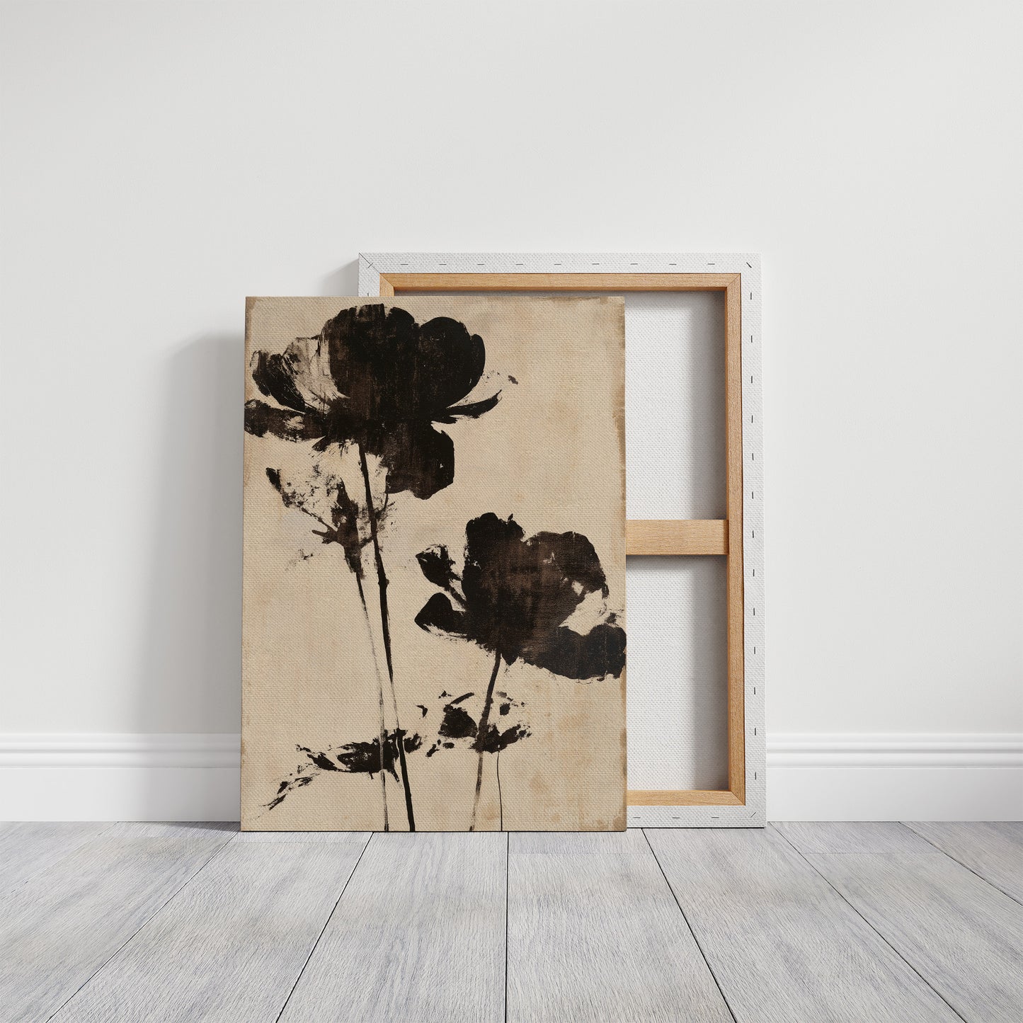 Ink Poppies on Linen
