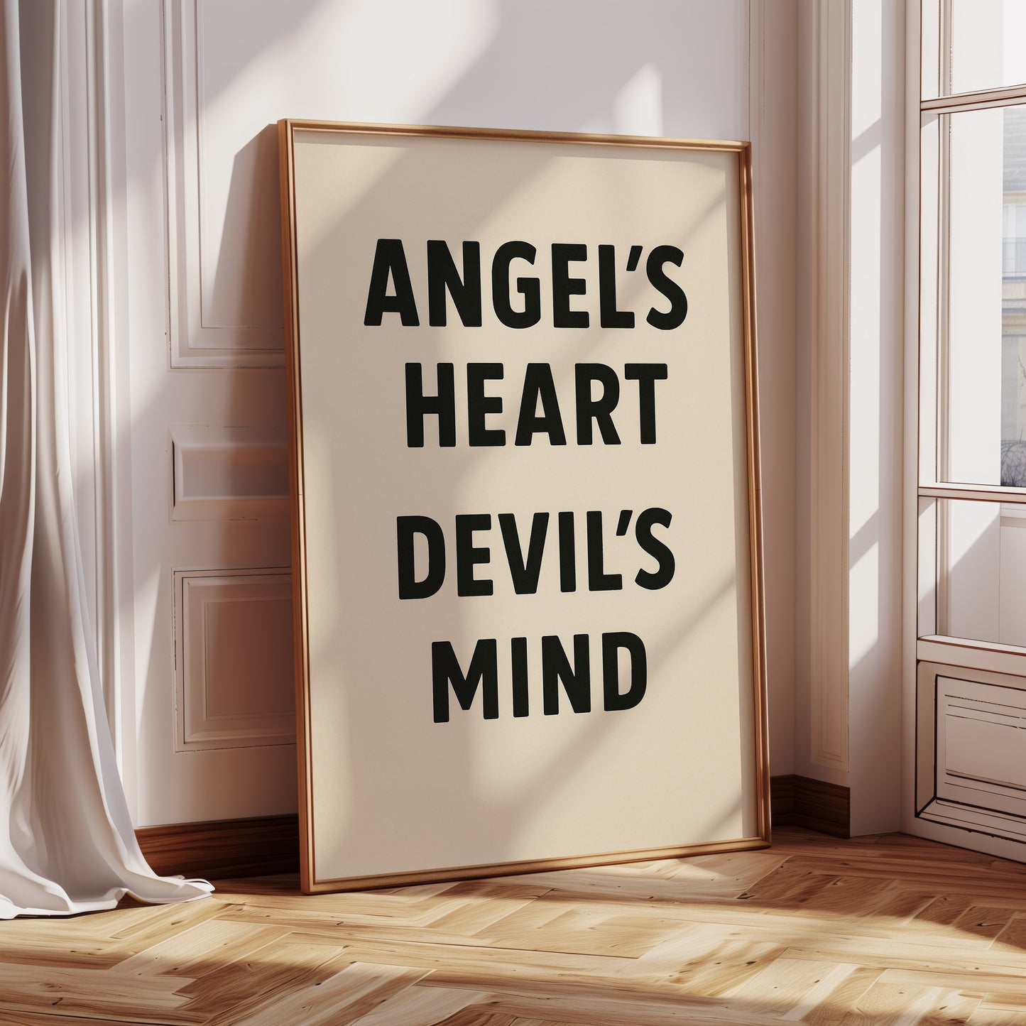 Angel’s Heart Devil’s Mind Typography Print
