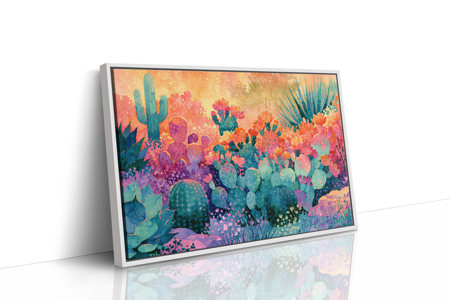 Prickly Pear Bloom, Desert Sunrise