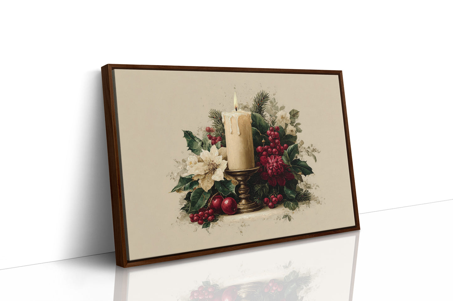 Candlelight Nestled in Winter Bloom