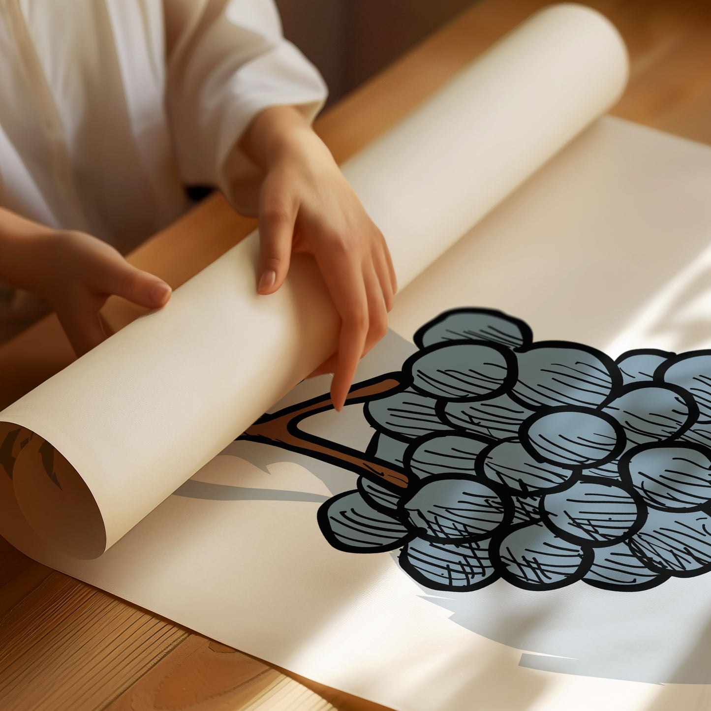 Vineyard Sketches In Steel Blue