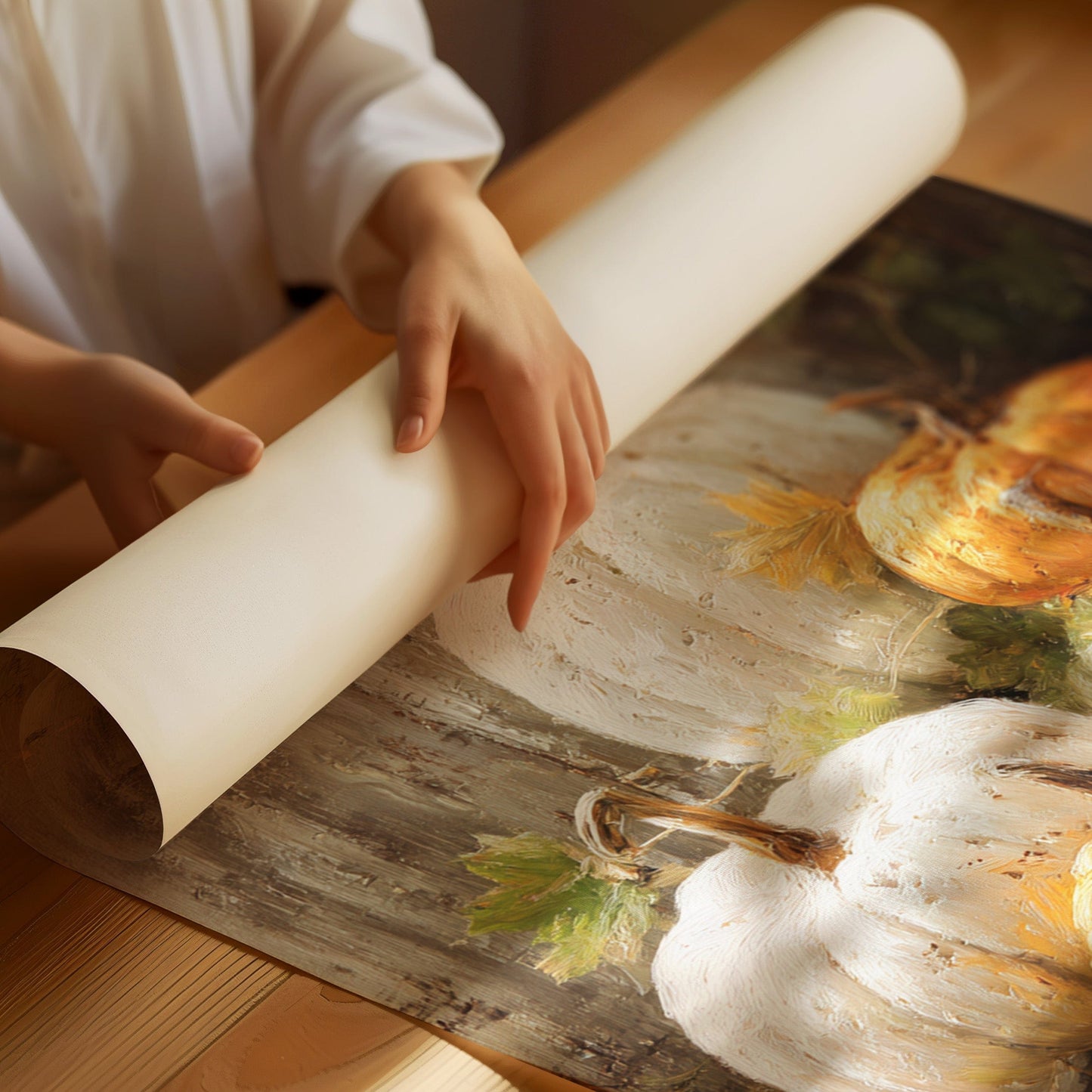 Autumn Gathers White And Gold