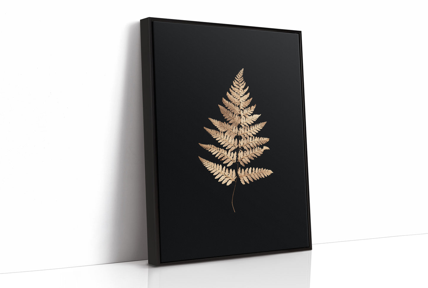 Golden Frond Against Midnight Canvas