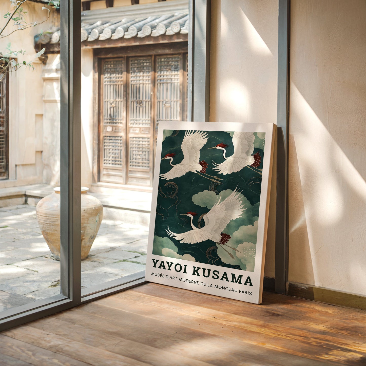 Celestial Flight – Cranes in a Dreamlike Sky