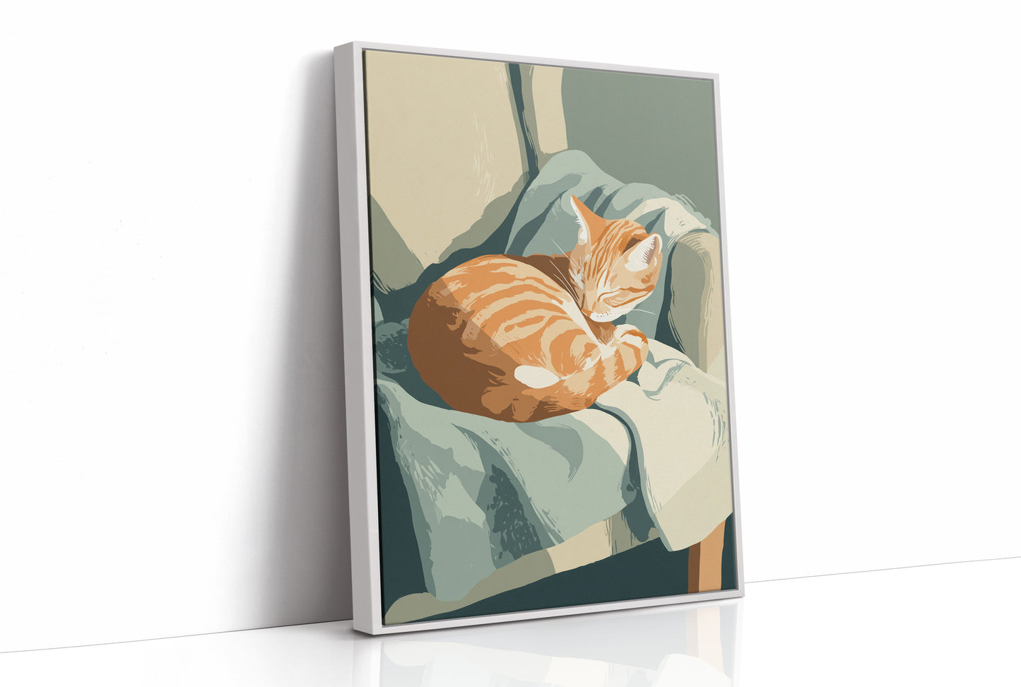Ginger Kitten Curls In Gentle Arms