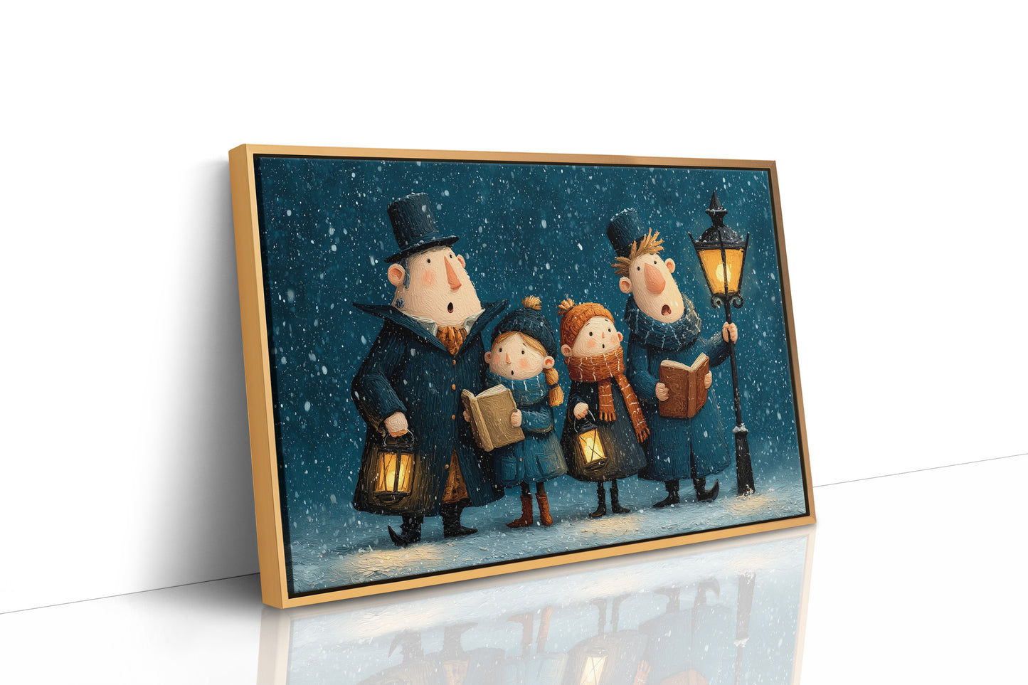 The Carolers Sing By Lamplight