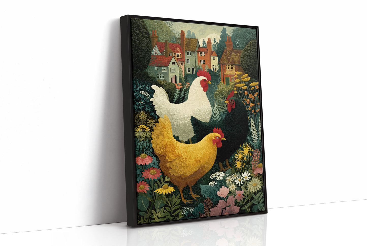 Three Hens and a Cottage Garden