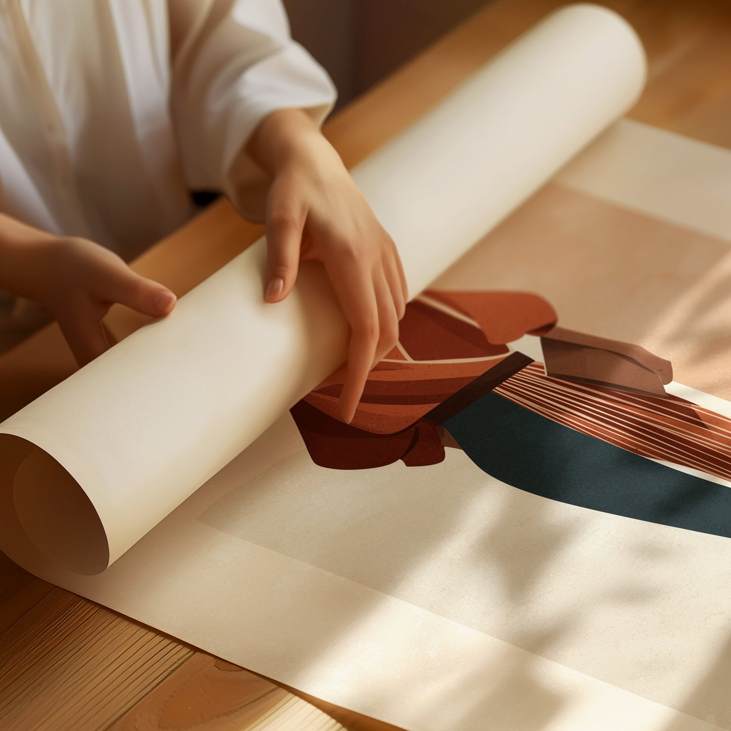 She Walks Through Autumn's Architecture