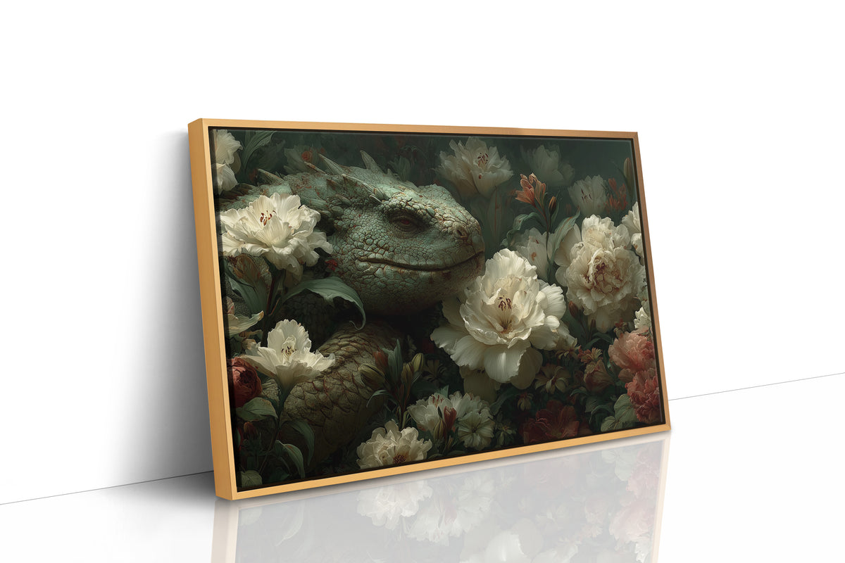 Dragon Napping in the Peonies