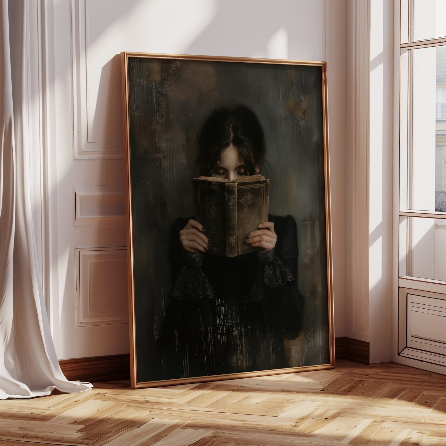 The Reader in Velvet Shadows