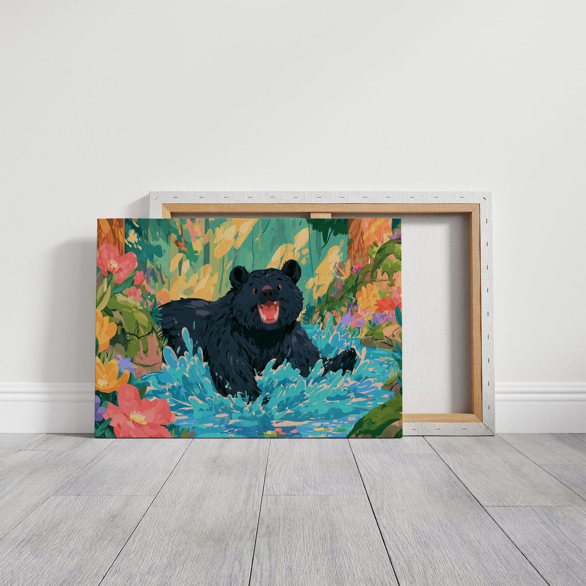 Black Bear Splashes Through Bloom