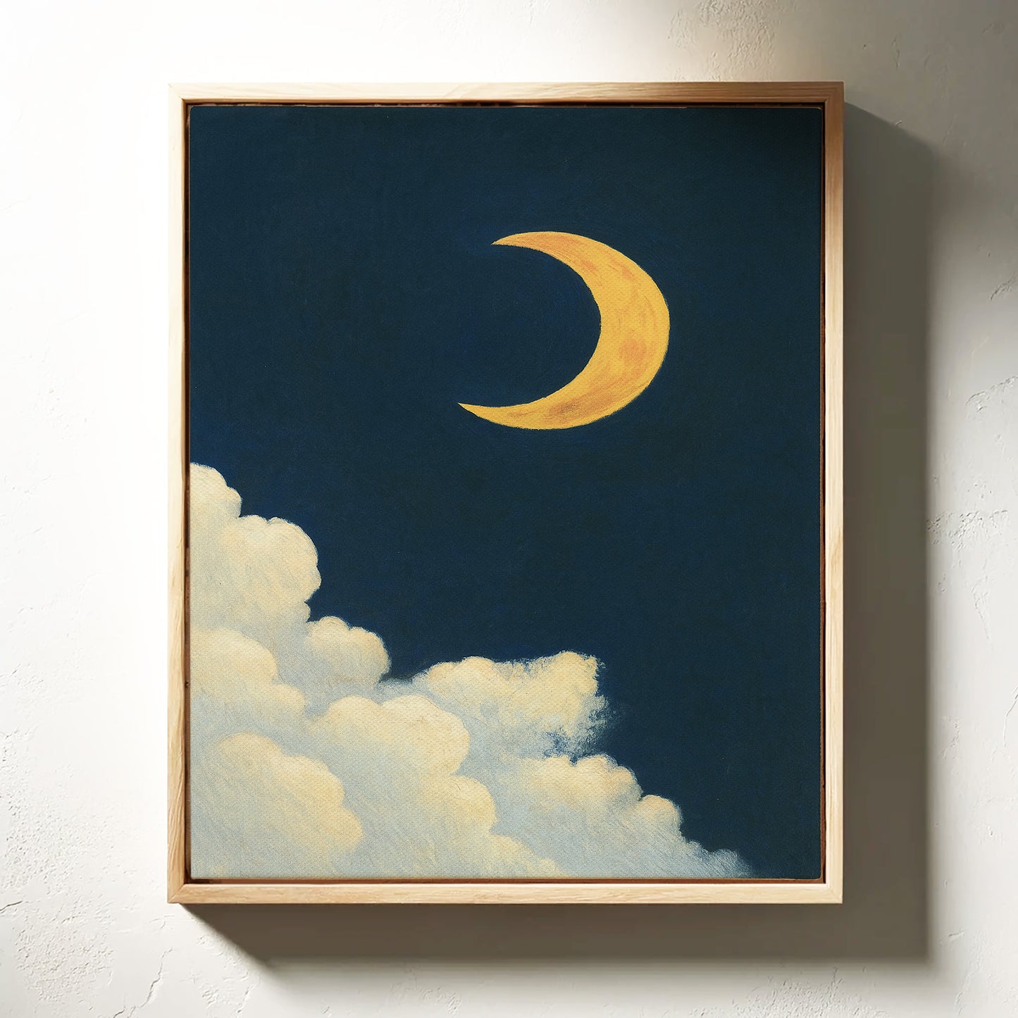 Golden Moon Over Soft Clouds