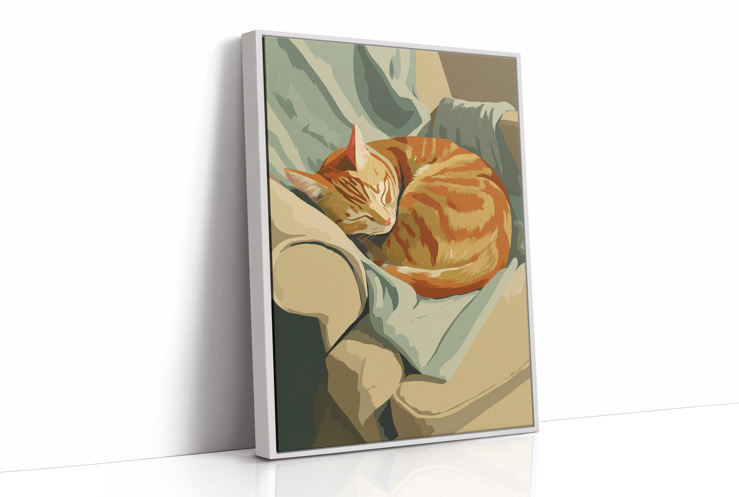 Orange Tabby Curls Into Afternoon