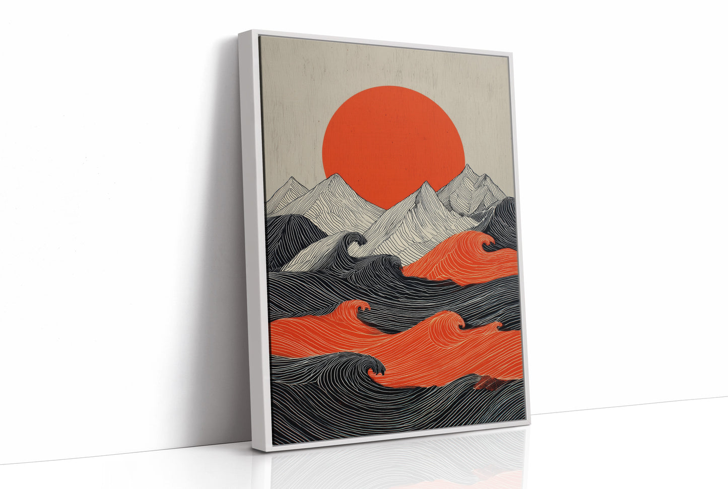 Crimson Sun Over Tidal Lines