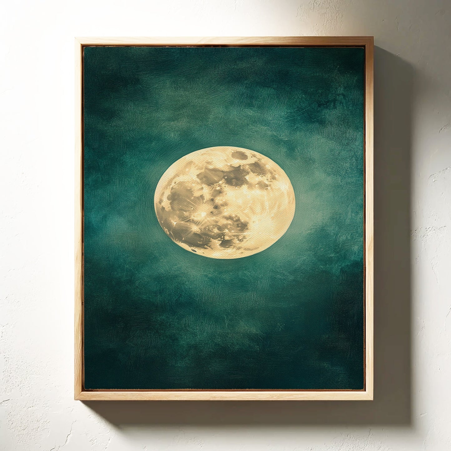 Full Moon Rising in Emerald Sky