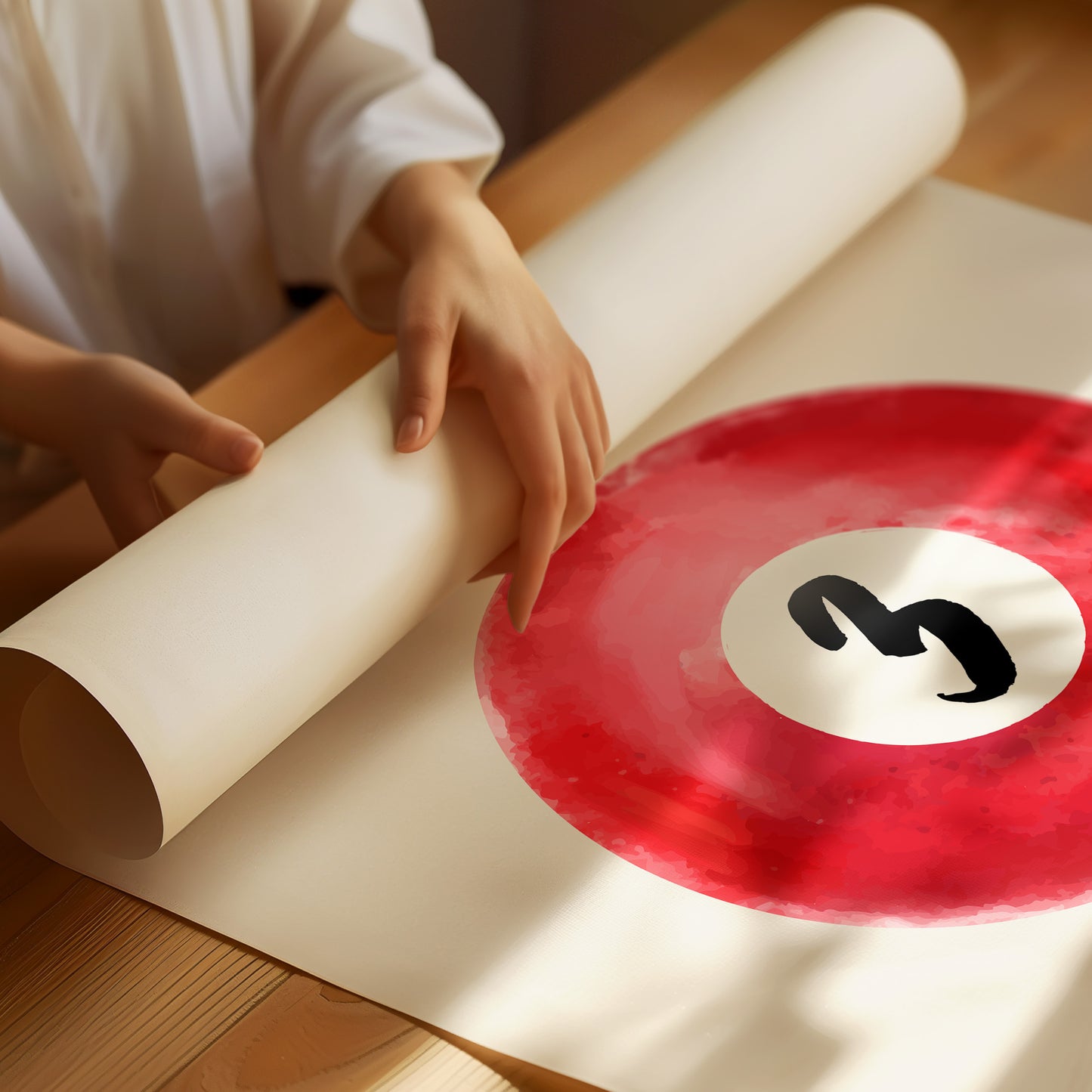 Lucky Number Three Glows Ruby