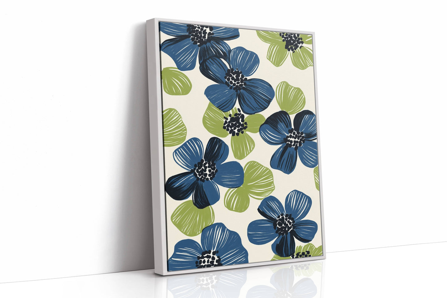 Summer Blossoms Drift In Navy