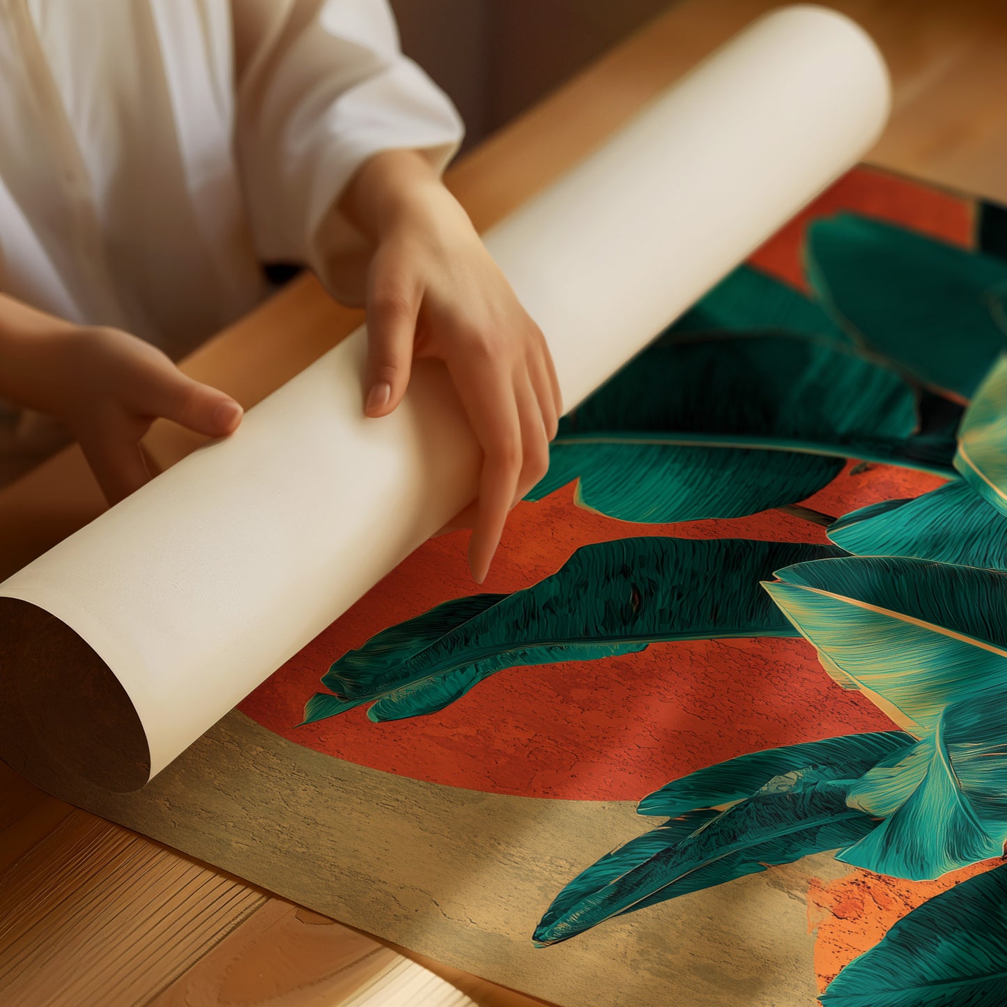 Banana Leaves at Sundown