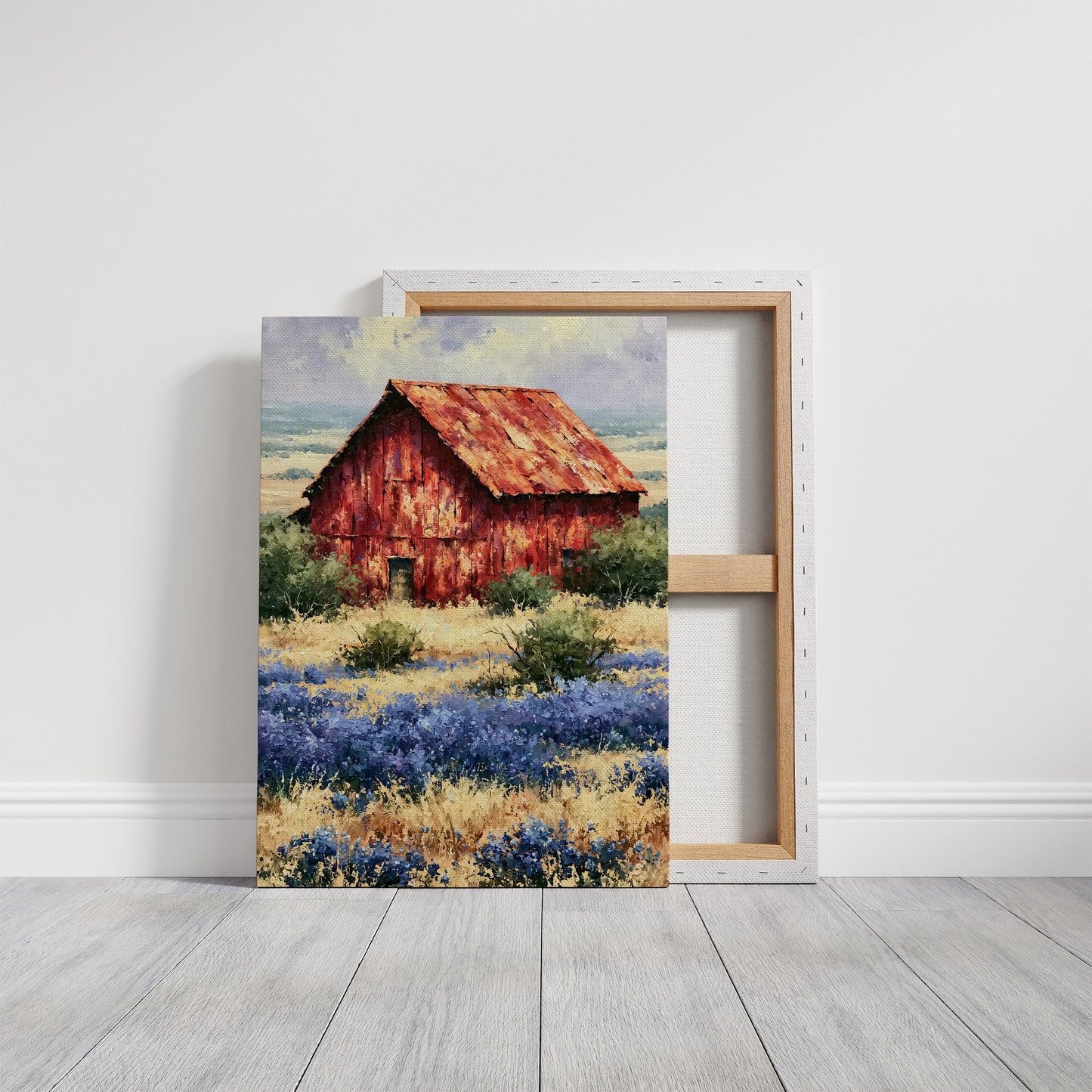Red Barn in the Bluebonnets