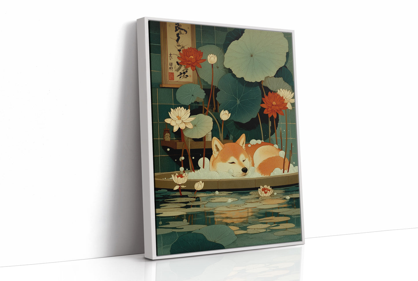 Sleepy Fox Among Lotus Dreams