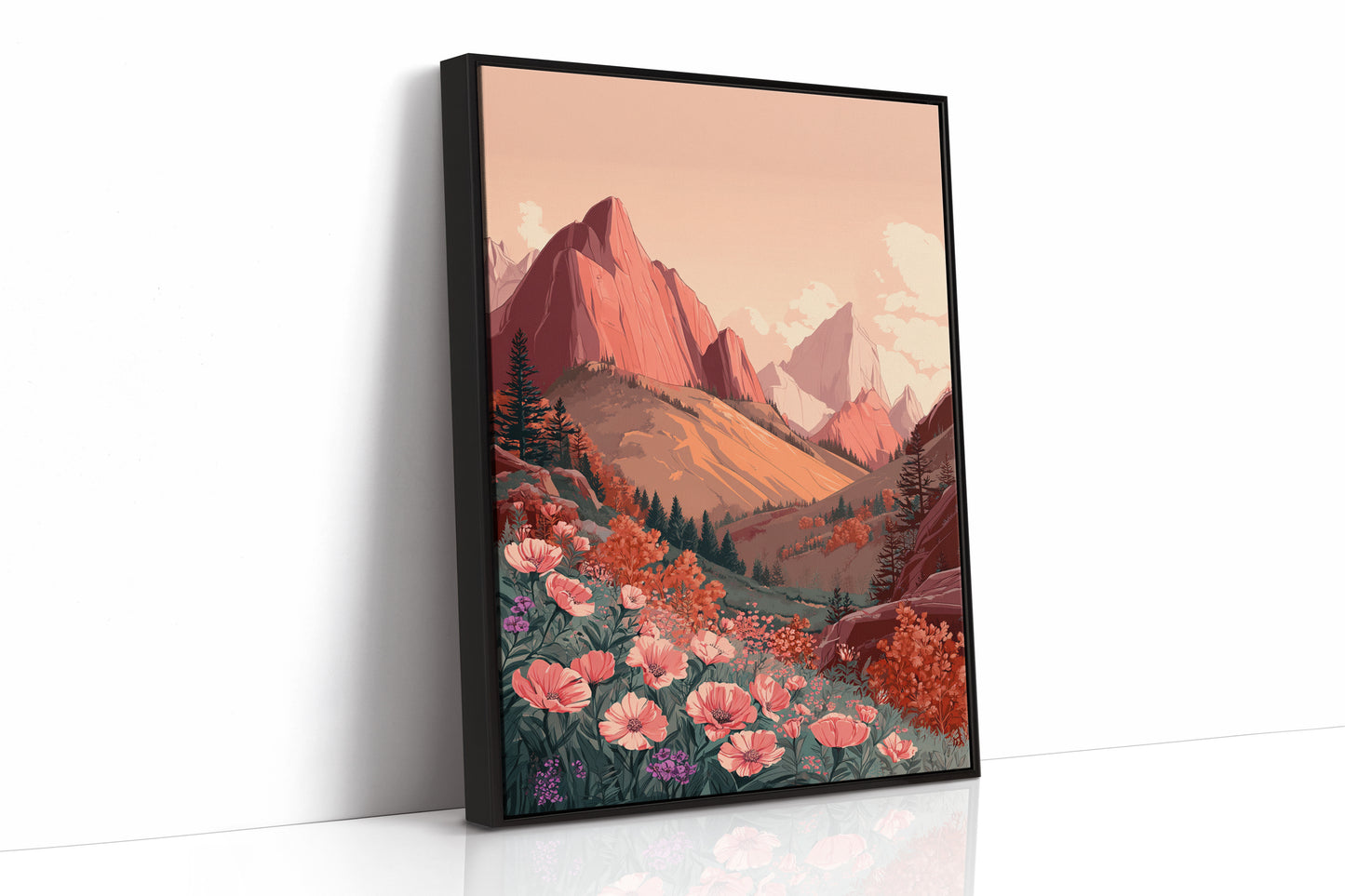Mountains Embrace Their Floral Veil
