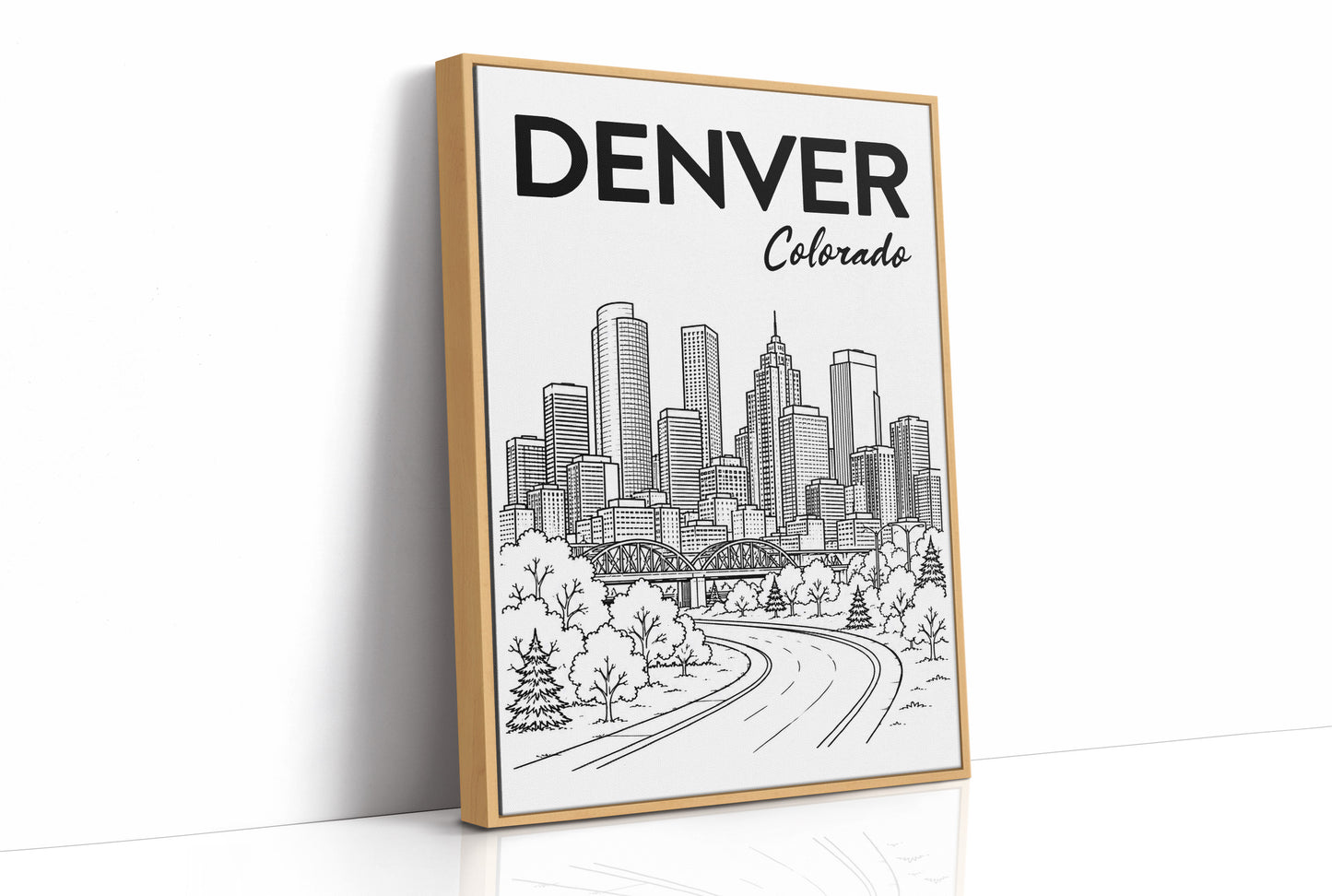 Denver, Winding Road Line Art