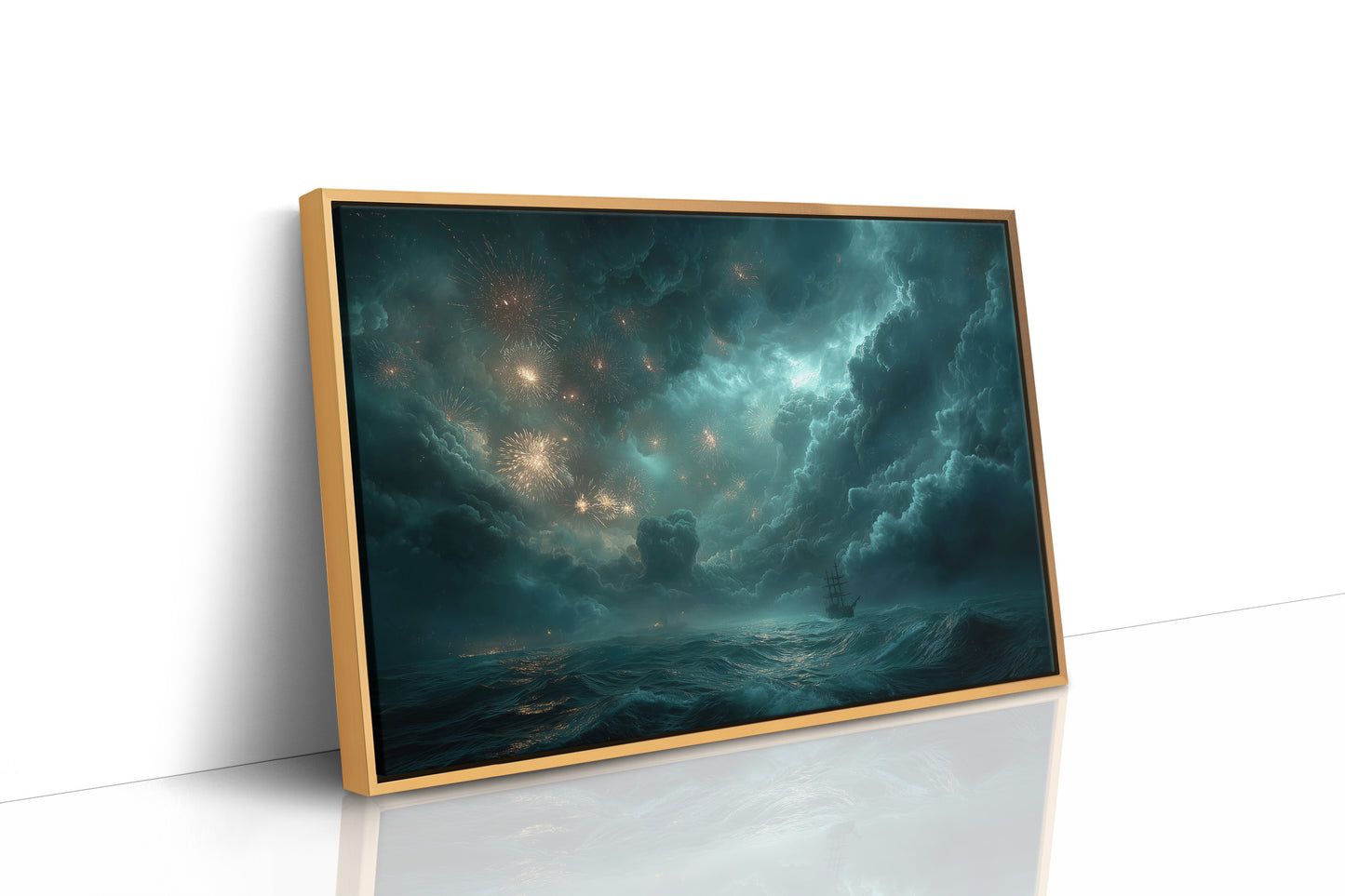 Fireworks Over the Stormy Sea