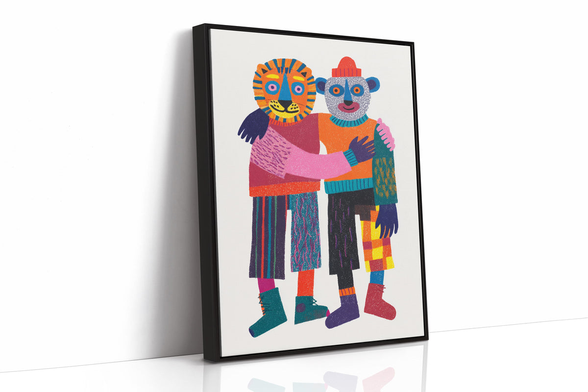 Embrace of Colorful Companionship