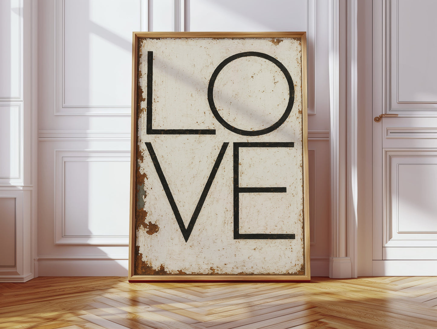 Vintage Modern LOVE Typography Canvas Print