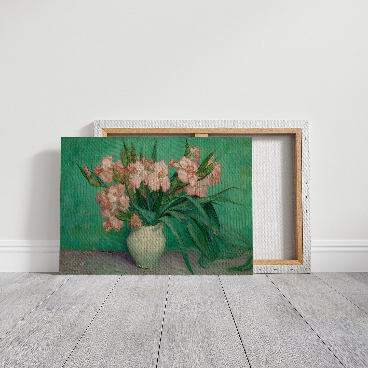 Blush Petals Against Emerald