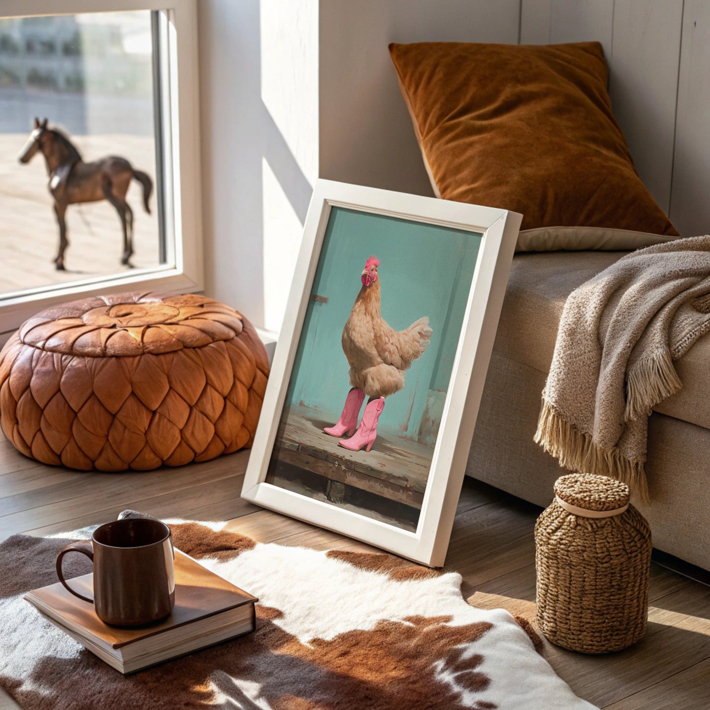 Cowgirl Chicken Struts Pink Boots