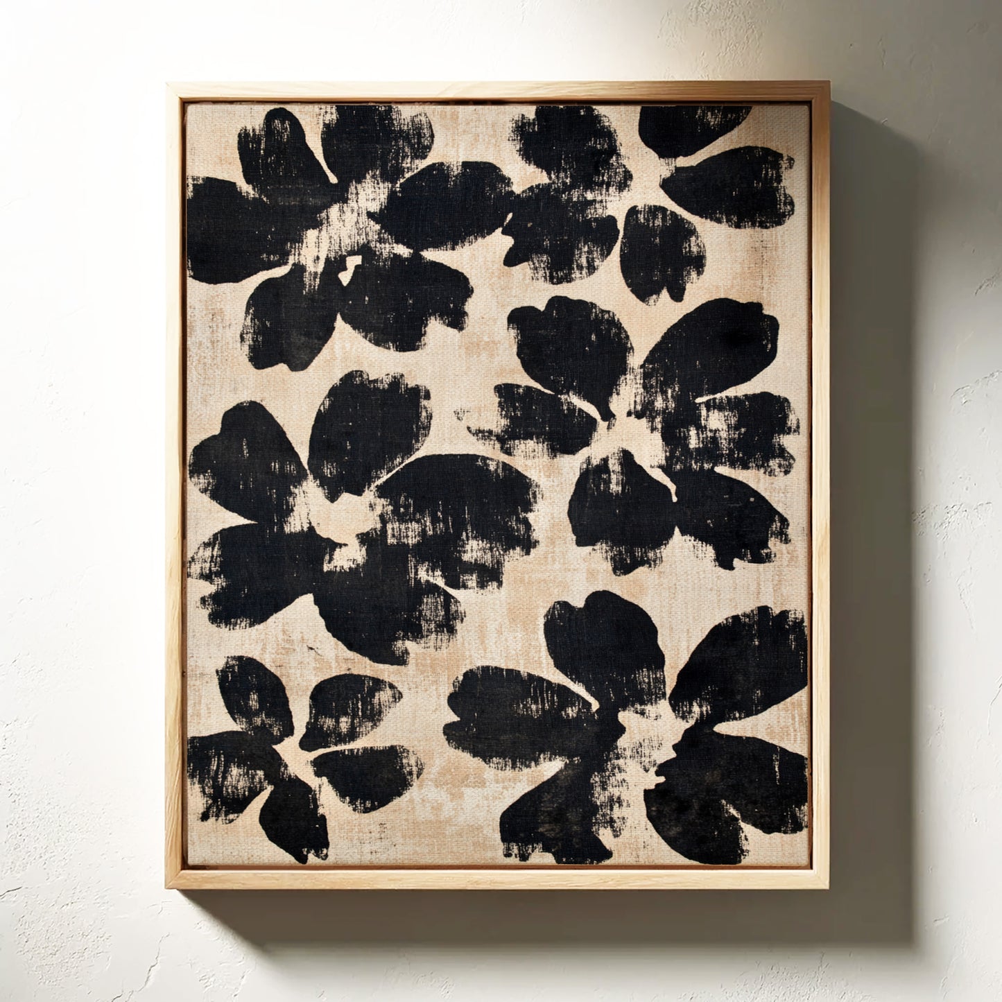 Japanese Ink Floral Print – Bold Brushstroke Blossom Wall Art