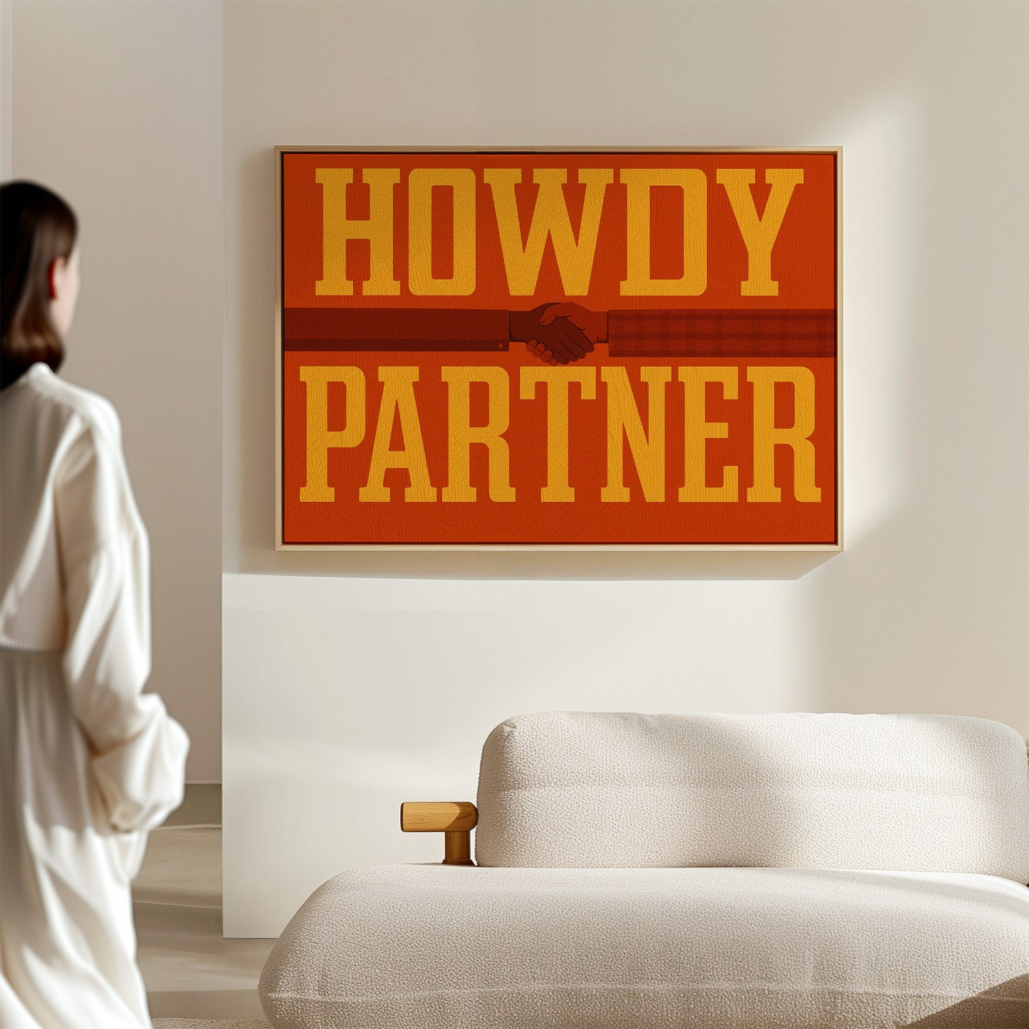 Howdy Partner Western Handshake Greeting