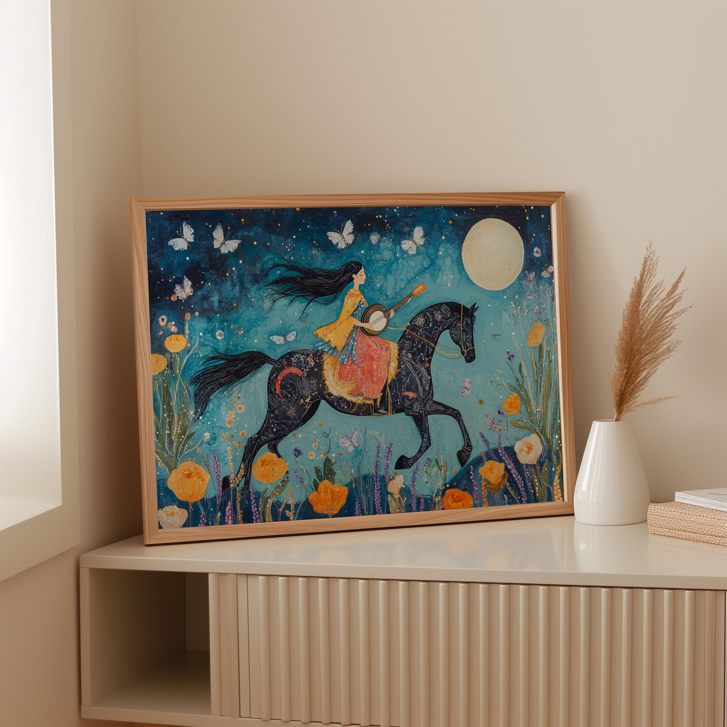 Moonlit Melody on Midnight Horseback