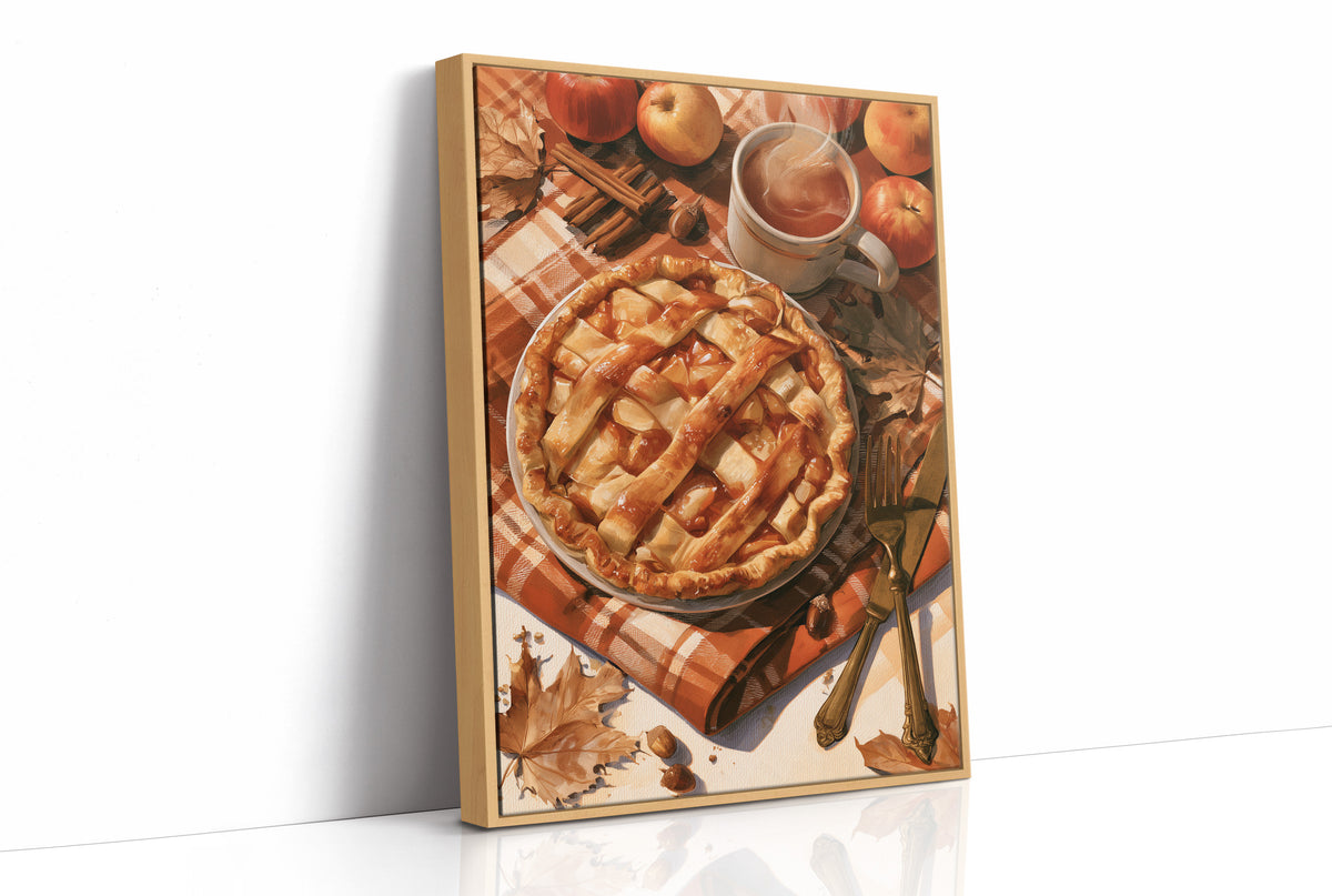 Lattice Get This Pie Started, print in a natural wood frame