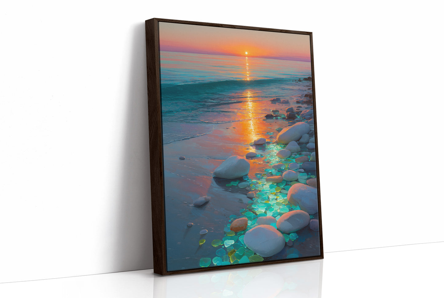 Turquoise Stones Catch Sunset's Fire