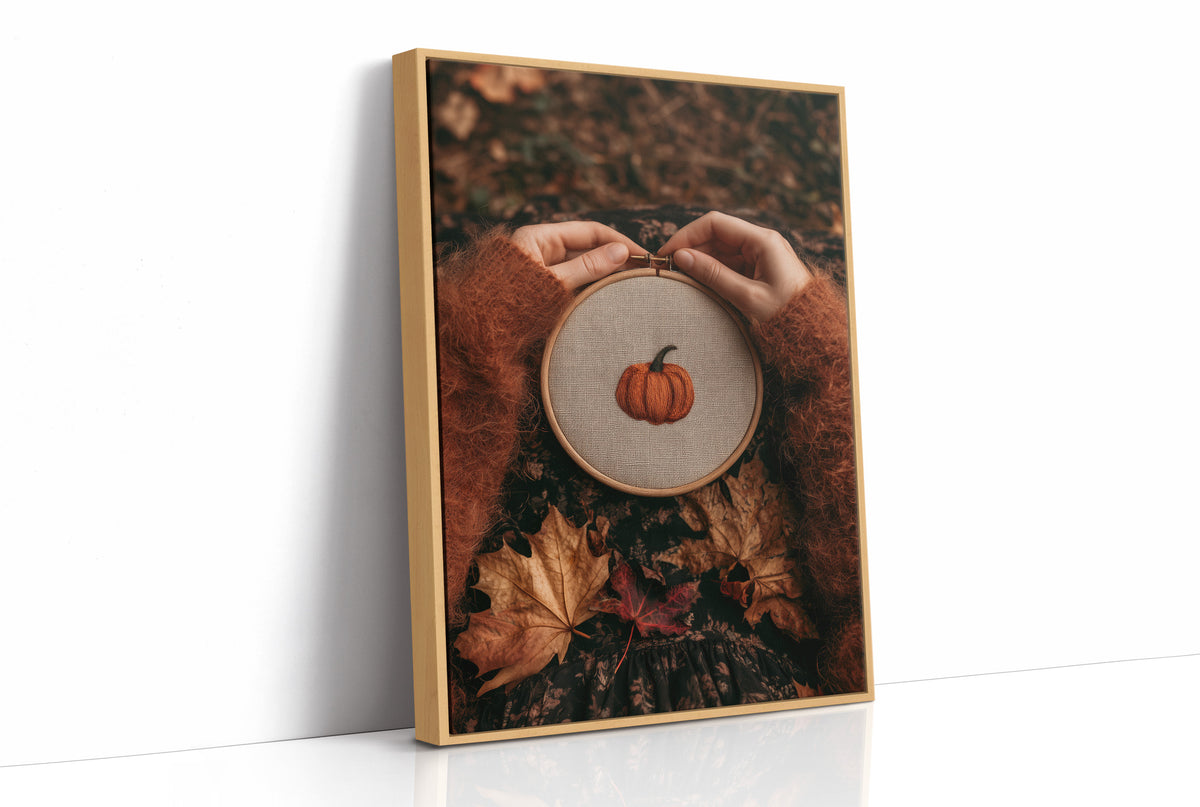Sew Gourd, Sew Gourd, print in a natural wood frame