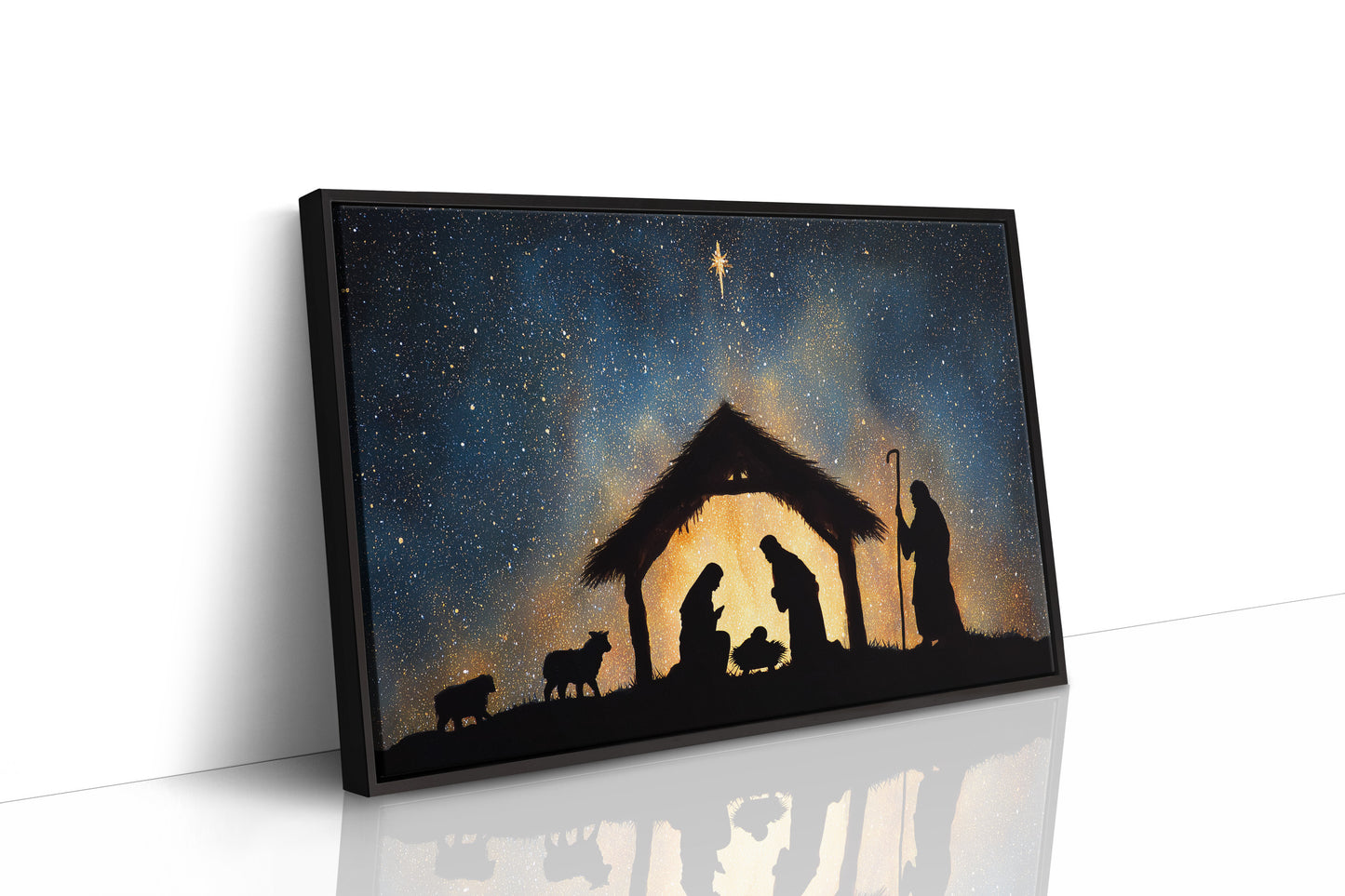 Starlit Manger Under Bethlehem Sky