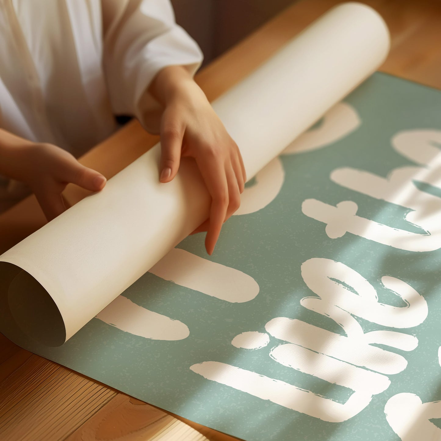 Seafoam Letters Spark Wild Freedom