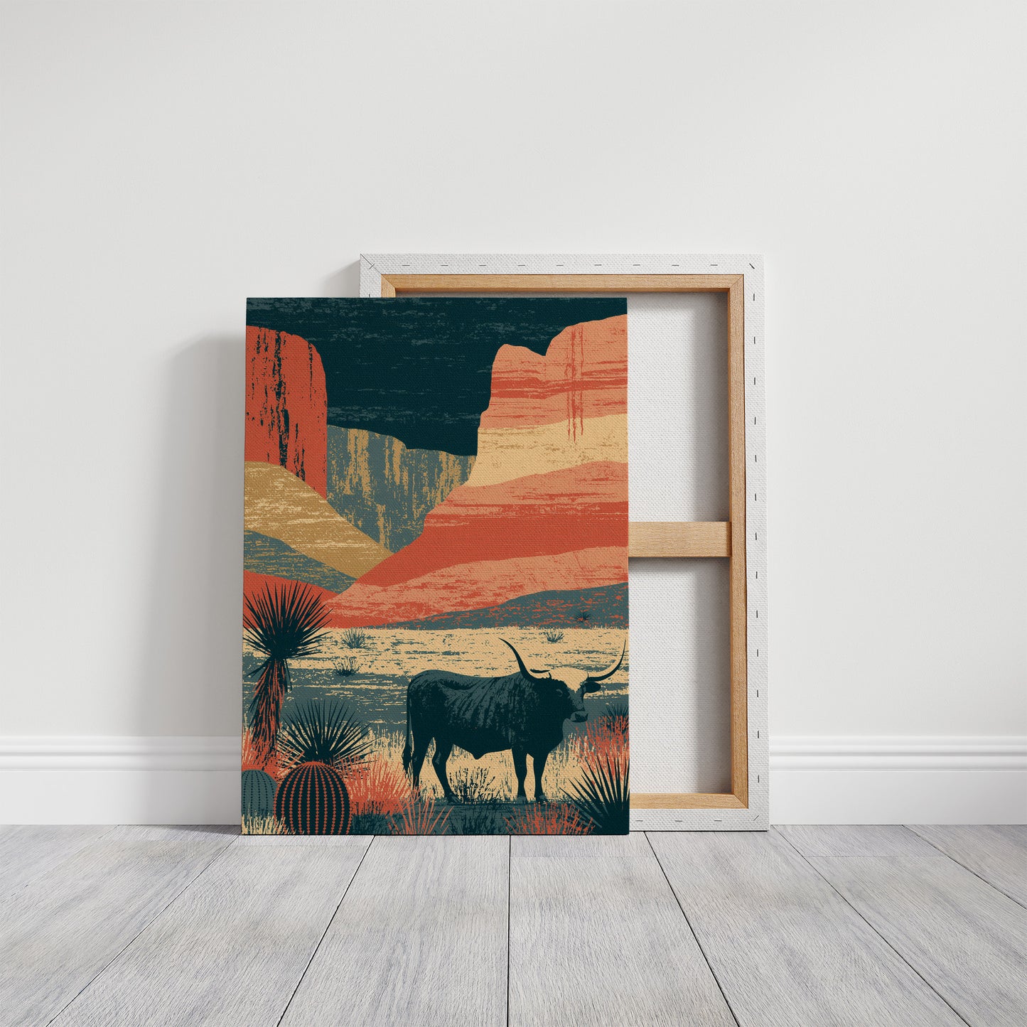 Longhorn at Dusk, Layered Mesas